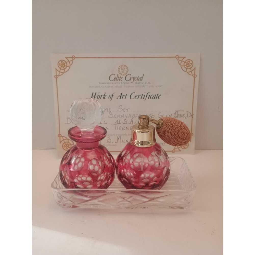 Vintage Style vanity Set Featuring A Perfume Atomizer & Perfume Bottle